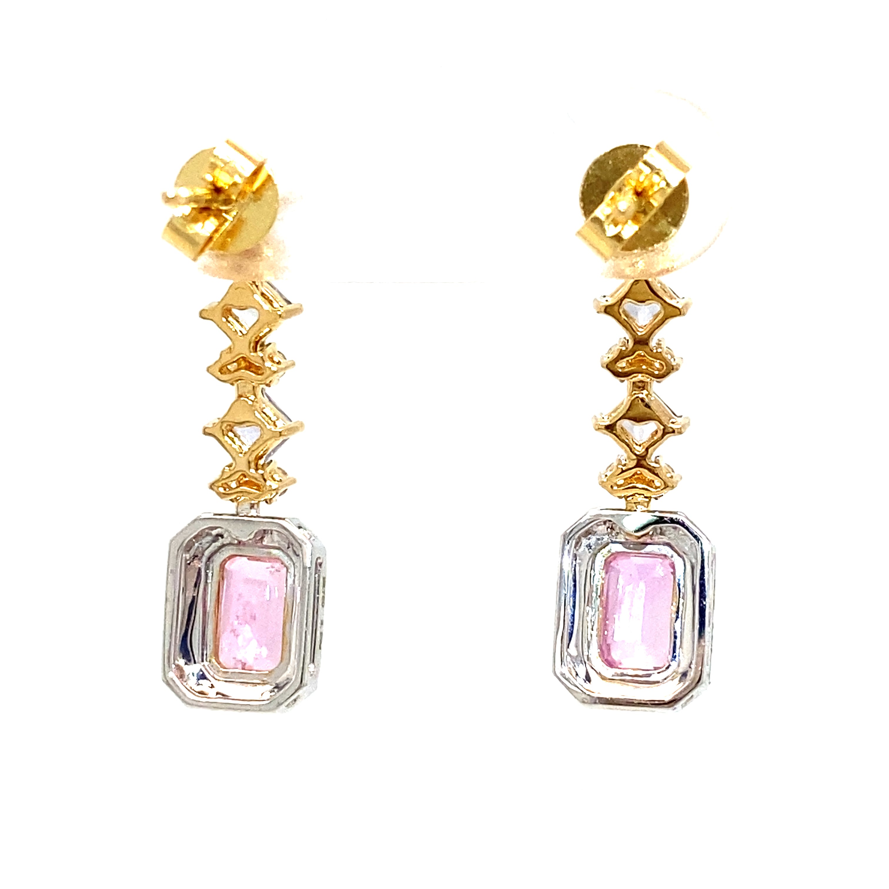 18K Yellow Gold Fancy Sapphire Diamond Earring