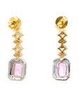 18K Yellow Gold Fancy Sapphire Diamond Earring