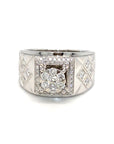 18K White Gold Diamond Men's Ring