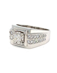 18K White Gold Diamond Men's Ring