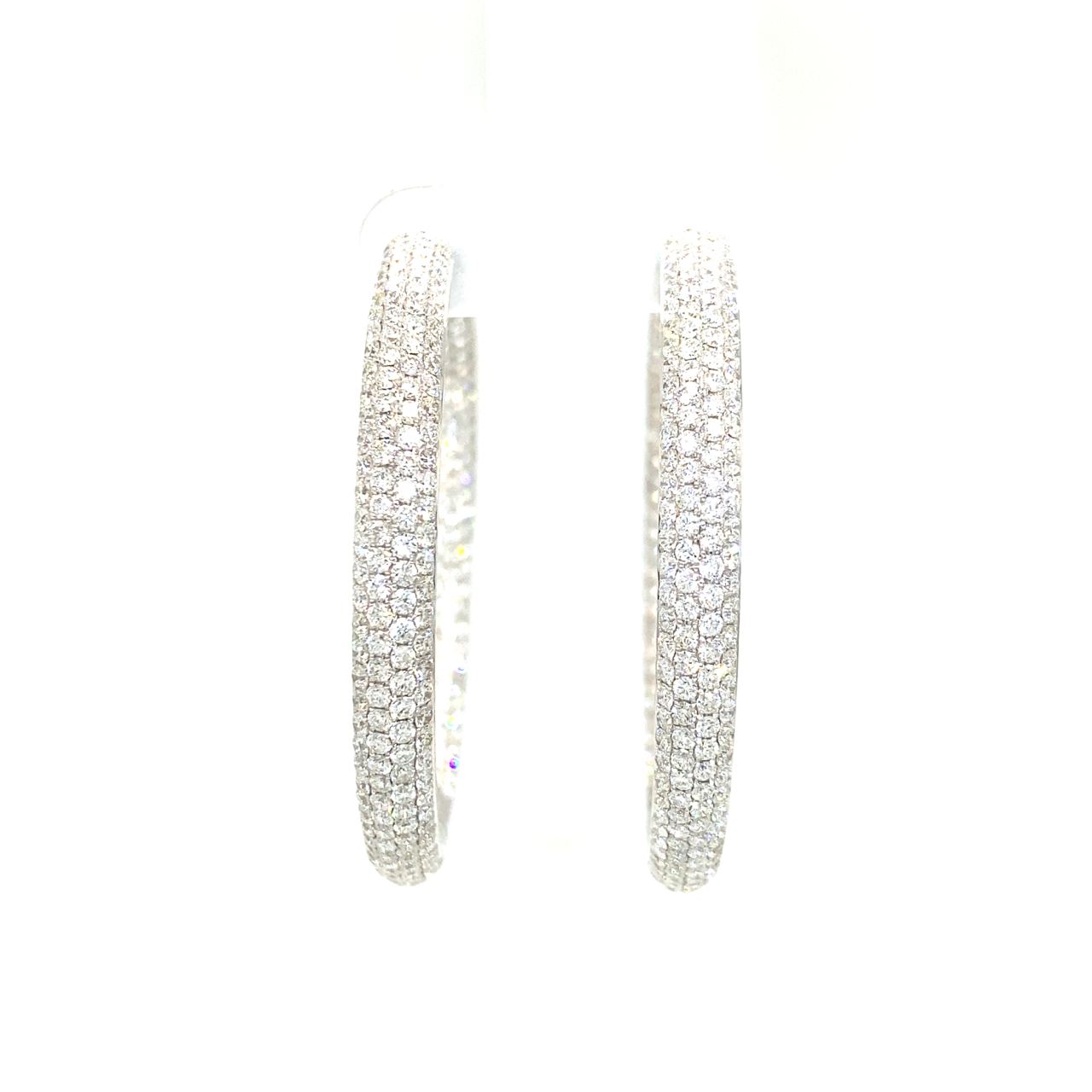 18K White Gold Diamond Earring