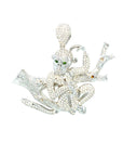 18K White Gold Monkey Diamond Pendant