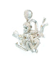 18K White Gold Monkey Diamond Pendant