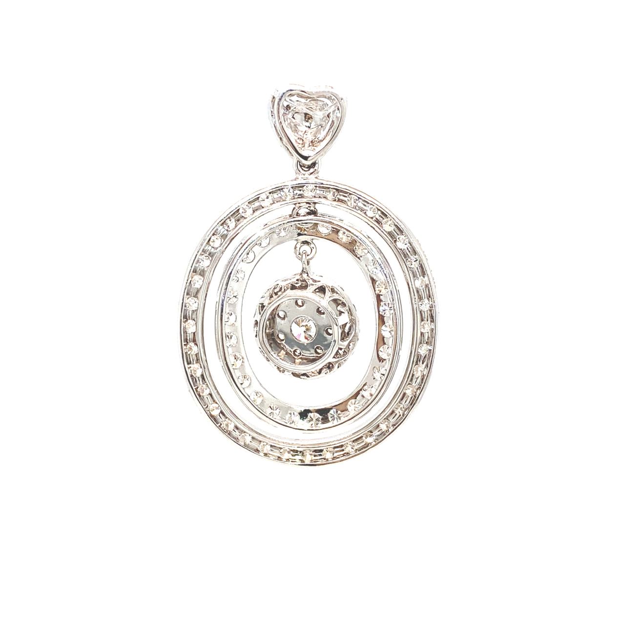 18K White Gold Diamond Pendant