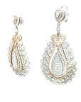 18K White Gold All the Curve Pave Diamond Pear Diamond Earrings