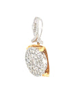 18K White Gold Duo Colour Only Round Flat Diamond Pendant