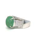 18K White Gold Jade Ring