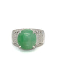 18K White Gold Jade Ring