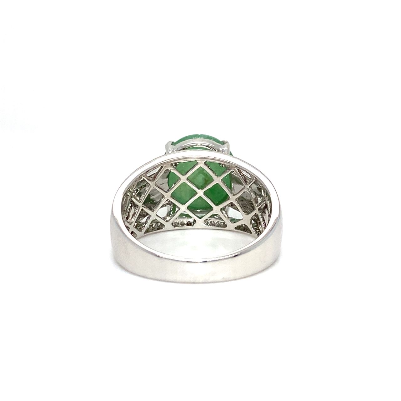 18K White Gold Jade Ring