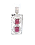 18K White Gold Ruby Pendant