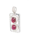 18K White Gold Ruby Pendant