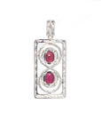 18K White Gold Ruby Pendant