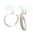 18K White Gold All Diamond Hoop Max Hoop Diamond Earrings