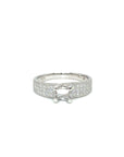 18K White Gold Flat Bubble Diamond Ring