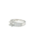 18K White Gold Flat Bubble Diamond Ring