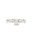 18K White Gold  Mini Studs Illusion Diamond Ring