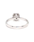 18K White Gold Plain Mild Blade Small Illusion Top Diamond Ring