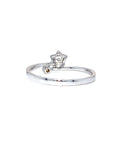 18K White Gold Mini Star Stud Diamond Ring