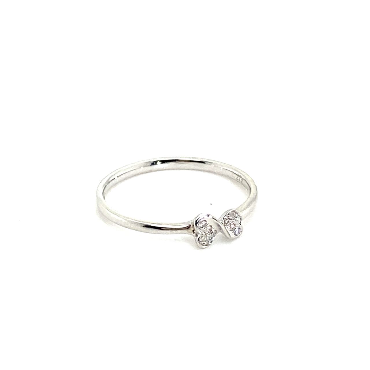 18K White Gold Ultra Mini Bow Diamond Ring