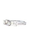 18K White Gold Medium Cluster Diamond Ring