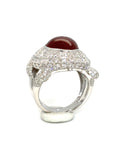 18K White Gold Onyx Diamond Ring