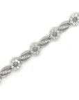 18K White Gold Wave Round Diamond Bracelet