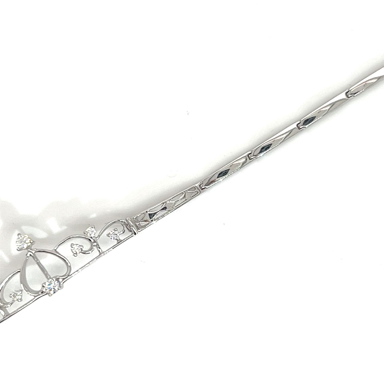 18K White Gold Princess Crown Crown Diamond Bracelet