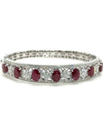 18K White Gold Ruby Bangle