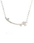 18K White Gold Smile Bow Diamond Necklace