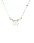 18K White Gold Smile Double Star Diamond Necklace