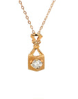 18K Rose Gold Double Fan Lock Diamond Necklace