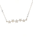 18K White Gold Triple Stars Diamond Necklace