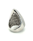 18K White Gold Kite Bubble Full Diamond Pave Flat Luxe Diamond Ring