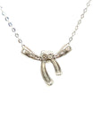 18K White Gold Bow Heart Diamond Necklace