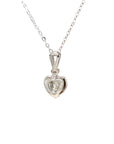 18K White Gold Illusion Setting Heart Diamond Necklace