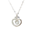18K White Gold Triple Diamond Heart Diamond Necklace