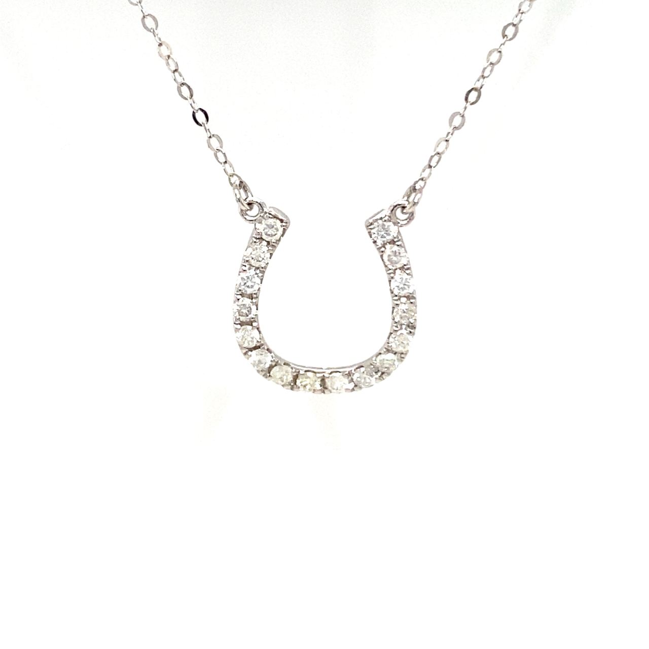 18K White Enlarge U Full Diamond Necklace