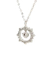 18K White Gold Rounf Wreath Diamond Necklace