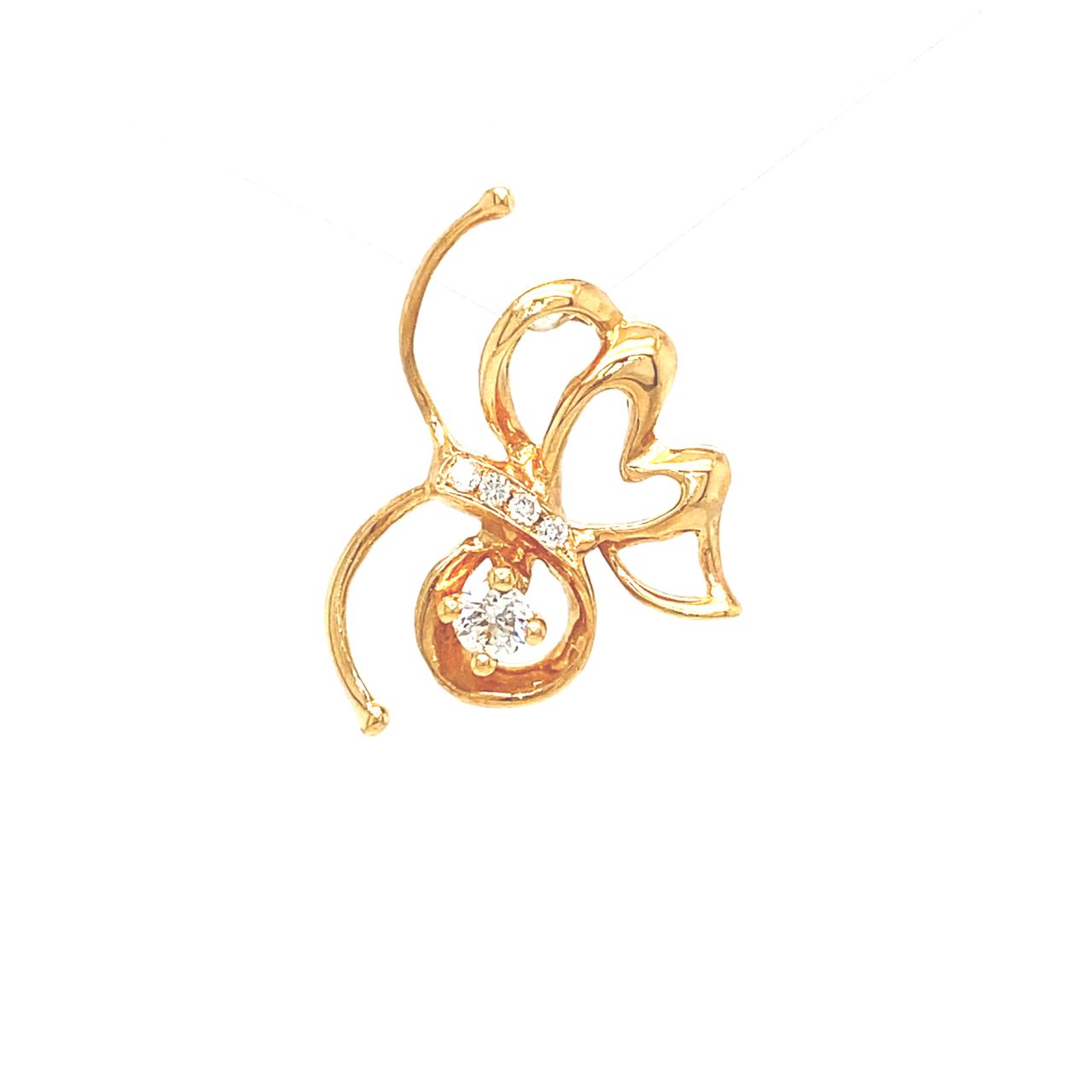 18K Rose Gold Butterfly Spring Wings Diamond Pendant