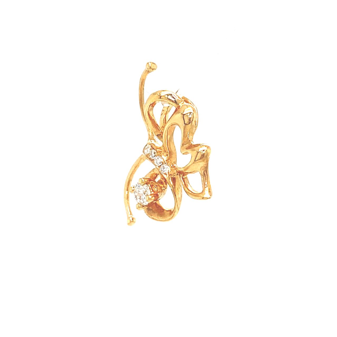 18K Rose Gold Butterfly Spring Wings Diamond Pendant