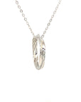 18K White Gold Twisted Circle Diamond Necklace