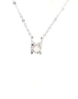 18K White Gold Illusion Setting Single Diamond Necklace