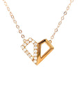 18K Rose Gold Angle Love Diamond Necklace