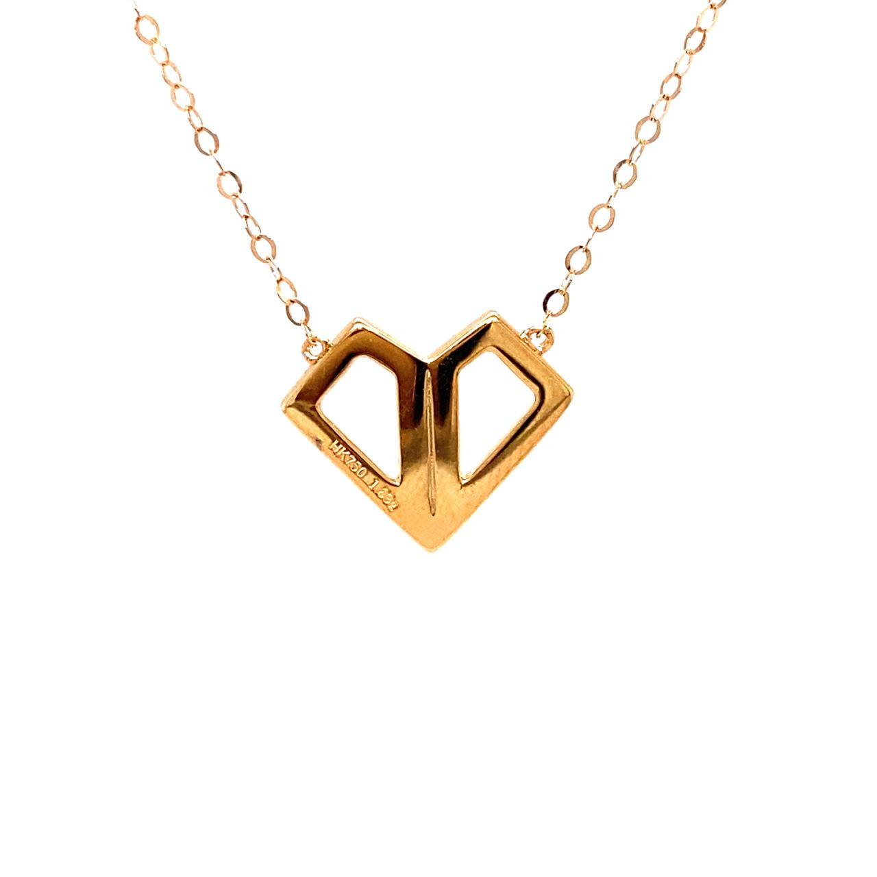 18K Rose Gold Angle Love Diamond Necklace