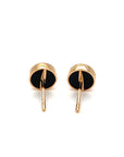 18K Rose Gold Baby Mini Cross Onyx Earrings