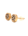 18K Rose Gold Baby Mini Clover Onyx Earrings