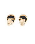 18K Rose Gold Baby Mini Clover Onyx Earrings