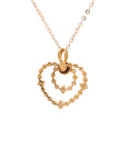 18K Rose Gold Leaf Heart Diamond Necklace