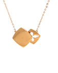 18K Rose Gold Mechanical Moveable Square Cross Diamond Necklace
