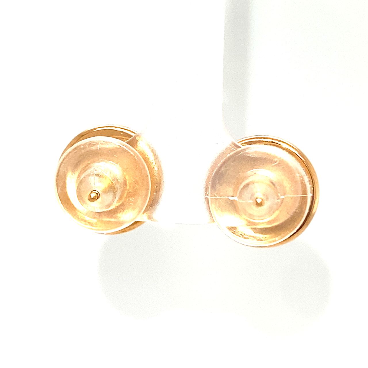 18K Rose Gold European Quarter Crest Black Enamel Earrings